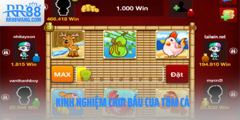 Kinh nghiệm chơi bầu cua tôm cá 